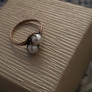 Antique rose gold 10k with pearls